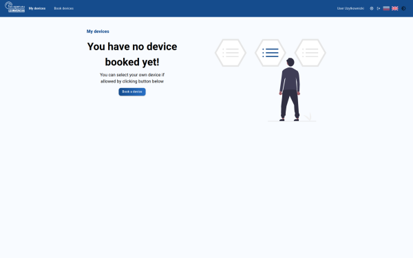 Device booking process step 1 - go to the list of available devices
